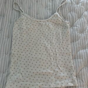 Brandy Melville Cream Flower Tank Top